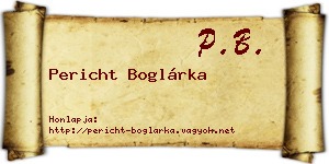 Pericht Boglárka névjegykártya